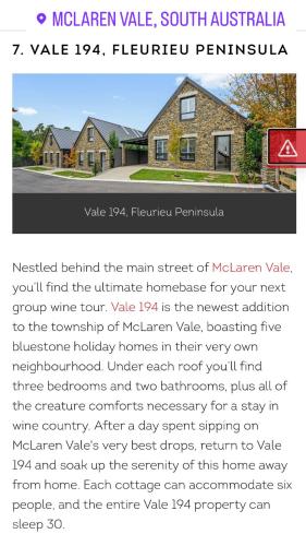 Vale 194 - Newly built in McLaren Vale - 5 holiday homes with king size beds