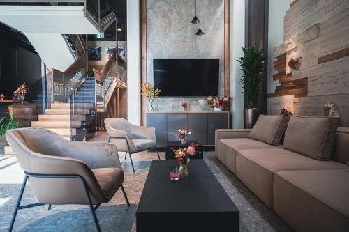 ห้องส่วนกลางสำหรับนั่งเล่น/ดูทีวี, Hotel Lonca in สคอฟยา โลคา