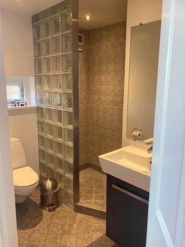 Baño, Værelse, bad og toilet i villa in Naestved