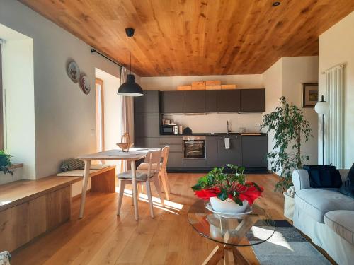 virtuve, Maso Alpino con vista sulle Dolomiti in Ruffre