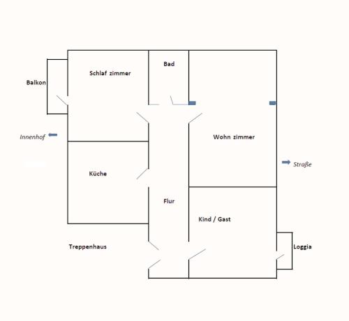 Altbauwohnung mit 2 Balkonen