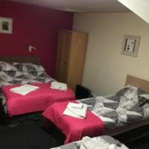 1 double bed, 4 twin beds