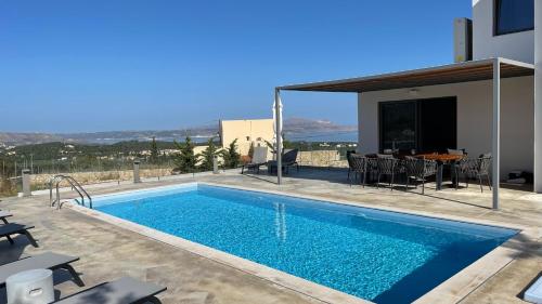 STUNNING MOUNTAIN AND SEA VIEW VILLA ELENI IN VAMOS