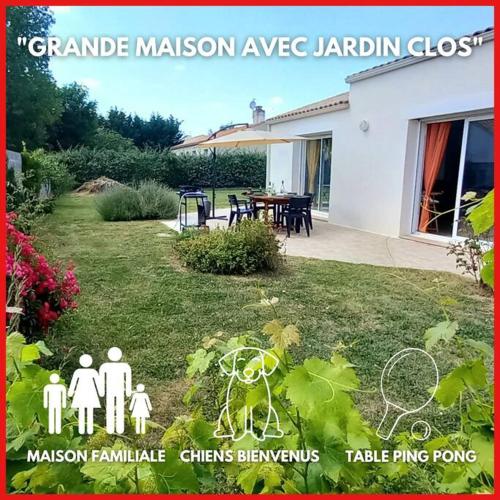 "VILLA MILARD" Maison, 8 personnes, grand jardin clos, chiens bienvenus - Location saisonnière - Talmont-Saint-Hilaire