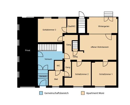 Apartment Moni in Lutzmannsburg, 1 km von der Sonnentherme entfernt - Apartment mit 3 Schlafzimmern