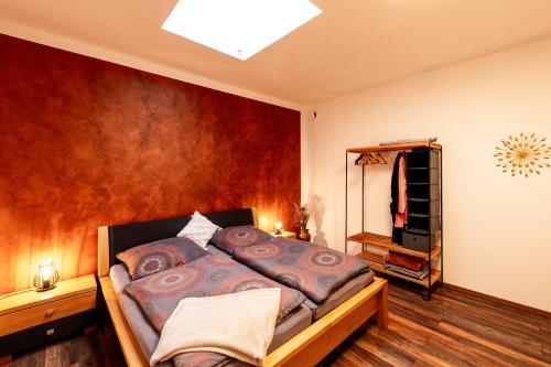 Bed, Großzugiges Apartment im Loft-Stil in Bad Berneck im Fichtelgebirge