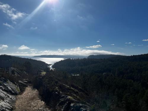 Cabin with sea, lake and hill view