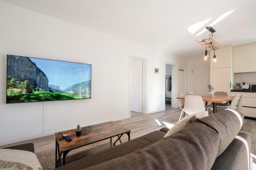 ห้องส่วนกลางสำหรับนั่งเล่น/ดูทีวี, Moderne Wohnung mit Parkplatz in ออสเทอร์มุนดิเกน