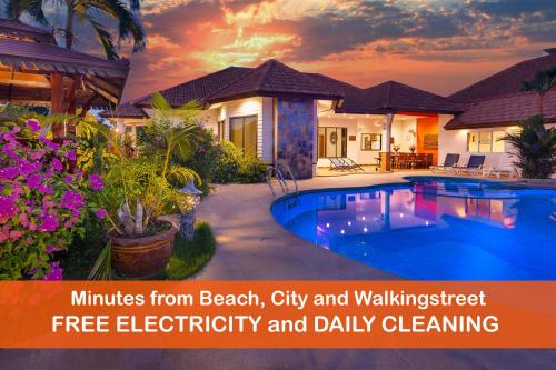 Villa Pattaya Hill, Free Electricity, minutes from Beach and Pattaya