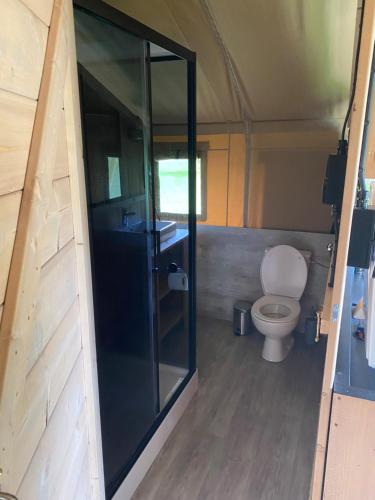 ห้องน้ำ, Luxe safaritent aan het water - Recreatiepark de Uilenburg - Friesland - Sneek in ไอทเวลลิงเกร์กา