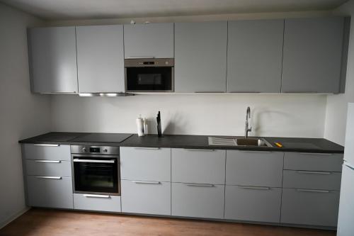 Kitchen, bee Apartment 10 Betten fur Gruppen & Monteure PS5 in Bieber