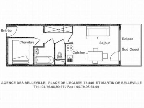 Appartement lumineux proche des pistes avec balcon, 4 personnes - FR-1-344-1020 in Villarencel
