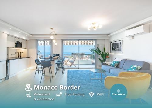 Baie de Monaco, Vue Mer, Terrasse, Parking Gratuit - AF - Location saisonnière - Beausoleil