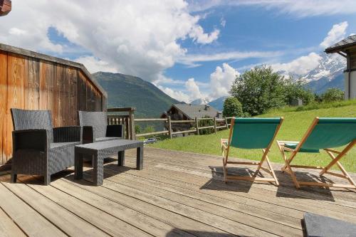 Maison Neuve - Grand appartement- Terrasse - Sauna - Vue sur la vallée du Mont-Blanc Les Houches