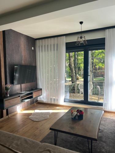 ห้องส่วนกลางสำหรับนั่งเล่น/ดูทีวี, Bonvillas Riverside Apartments - Large Terrace With Forest View - Brezovica in เปรวัลเล