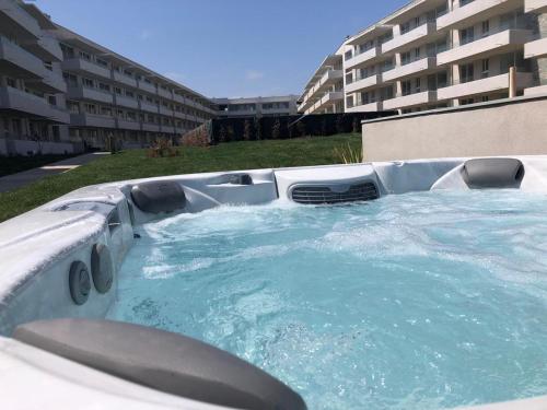Pezsgőfürdő, Vive el mar Dpto frente a la playa en El Tabo in El Quisco