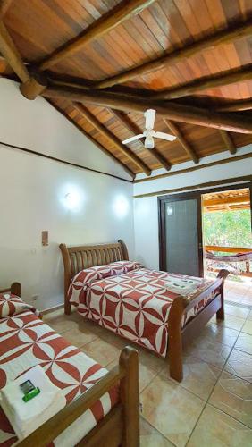 1 double bed, 1 twin bed