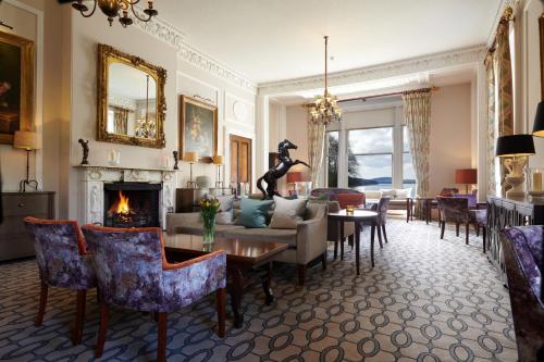 Exterior view, Storrs Hall Hotel on the shore of Lake Windermere in Storrs