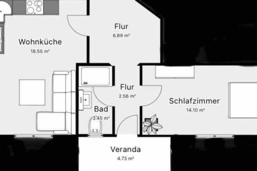 Schönes 2 Zimmer Apartment an der Stadt Grenze