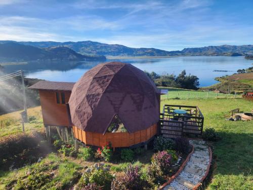 View, Domos Lago Muisca Chia in Llano Alarcon-Aquitania