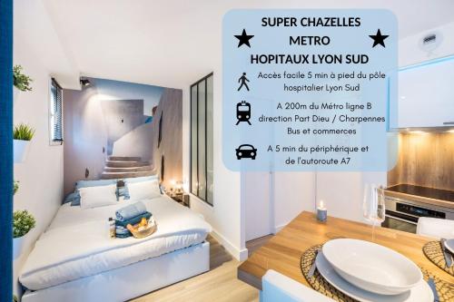 Super Chazelles - Métro - Hôpitaux Lyon Sud - Location saisonnière - Saint-Genis-Laval
