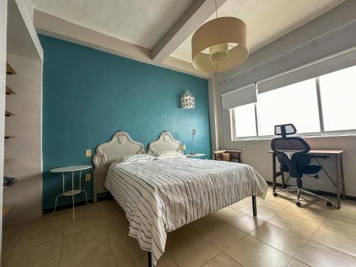 Cuarto 3 - Roma Norte Cama Queen Size baño Privado