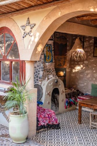 Koplietošanas atpūtas telpa ar TV, Dar Afoulky Maison D'hotes in Sidi Kaouki