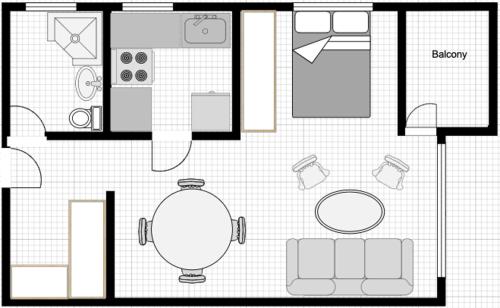 Floor plans, Panoramic Studio Apartment with stunning view - Free Parking in Laugardalur