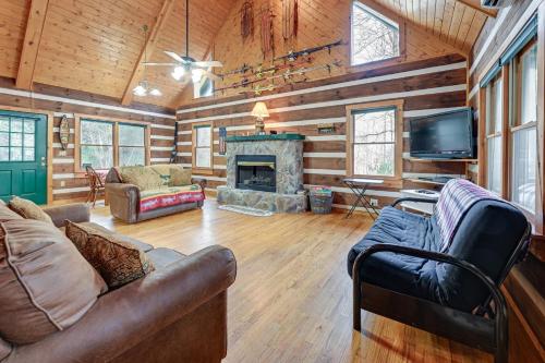 Rustic North Carolina Cabin with Fire Pit and Porch - Sylva