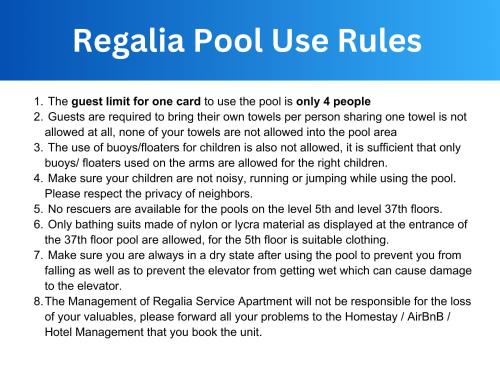 Regalia Residence The Sky Pool Suite