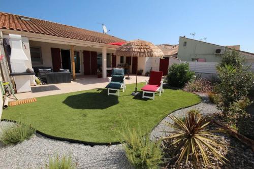 Spacieuse et belle villa climatisée pour 9 couchages, Wifi, piscine commune, 250 m de la plage dans résidence LRMA6465 - Location, gîte - Portiragnes