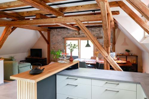 廚房, Neu - Wenkheimer Hof Scheunen-Loft in 伊普霍芬