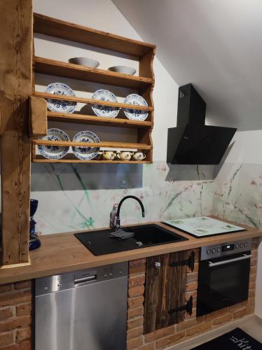 Konyha, Ferienwohnung zum Getreidelager in Schwarzenbach an der Saale