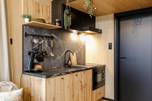 Konyha, Luxe Tinyhouse op minicamping in Waarde in Kruiningen