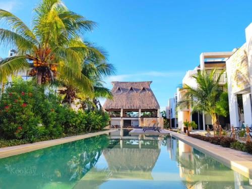 Chic Mexican Style Villa Kookay, Beach Club Pool in Telchac Puerto, Mexico