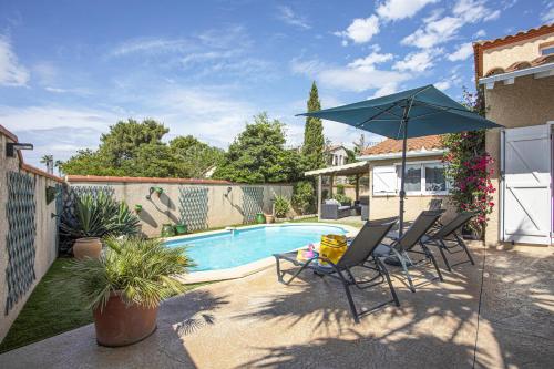 Superbe Villa T5 avec piscine privée proche plage et commerces climatisation et wifi - Accommodation - Sainte-Marie-Plage