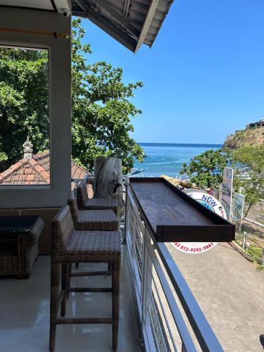 View, blue waves hostel amed in Amed