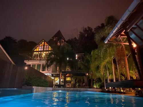 Poolside hill villa retreat