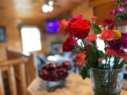 Rustic Cabin, Fire Pit with HotTub, Mountain Views, Peaceful Location