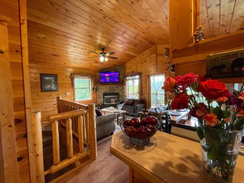 Rustic Cabin, Fire Pit with HotTub, Mountain Views, Peaceful Location