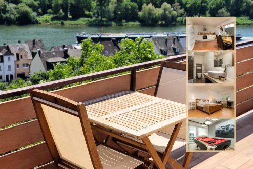 Ferienwohnung in Klotten mit atemberaubendem Panoramablick auf die Mosel, Billardraum und Balkon