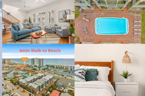Modern Beach Haüs 4 min walk to beach w/ pool BBQ