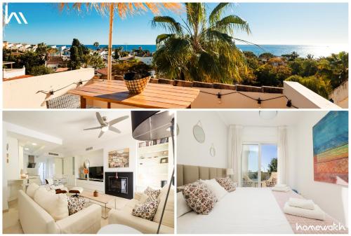 Front line beach townhouse with sea views and south facing, in Costabella, Marbella