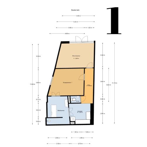3 twin beds