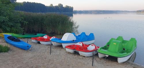 Domki z bala przy plaży Orle Jezioro Głuszyńskie