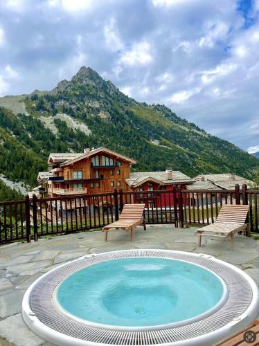Hot tub, Appartement T3 ARC 1950 skis aux pieds Sauna, Hammam, Jacuzzi in Arc 2000