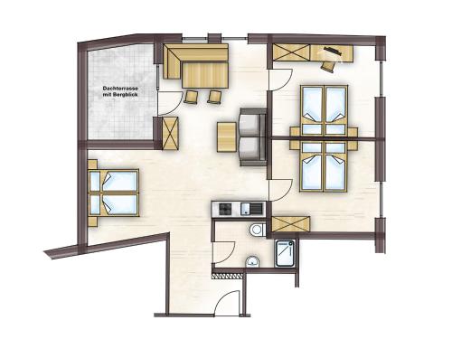 2 bedrooms, 3 beds