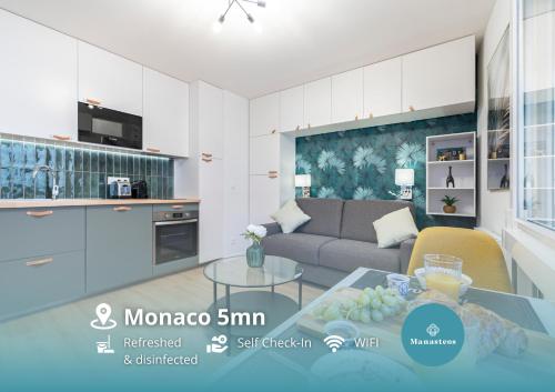 Frontière Monaco, Studio rénové - AE - Location saisonnière - Beausoleil