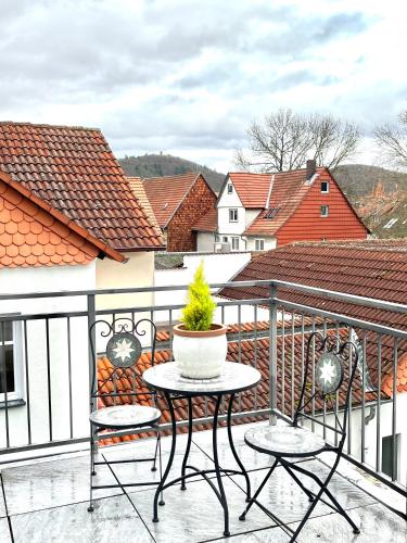Erkély/terasz, Ferienwohnungen am Markt - historischer Marktplatz im Herzen der Altstadt in Eschwege