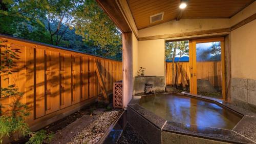 Hot spring bath, Kashintei Shirahama in Semboku